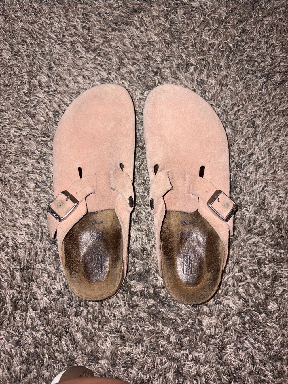 Birkenstock Boston Clogs – Light Pink Suede | Size 39